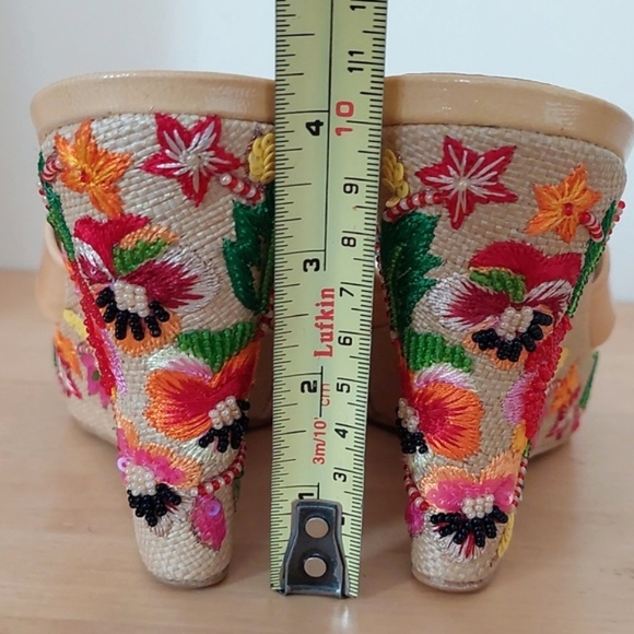 Stuart weitzman floral embroidery wedge sandals - Picture 10 of 12